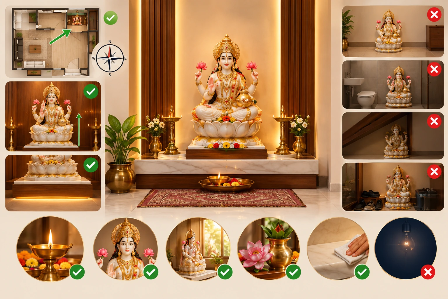 marble lakshmi altar placement guide